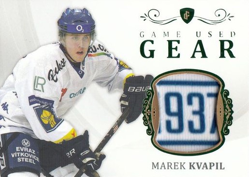 jersey karta MAREK KVAPIL 22-23 Records ELH Game Used Gear Emerald /5